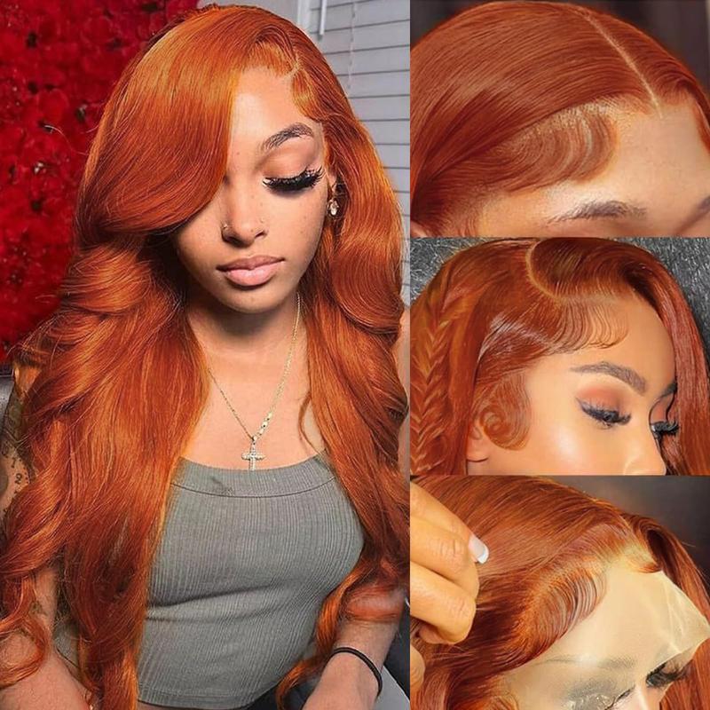 Bling Hair Reddish Brown Color Wigs Human Hair 13x4 Body Wave Lace Frontal Wig 180% Density Transparent Lace Front Wigs For Women