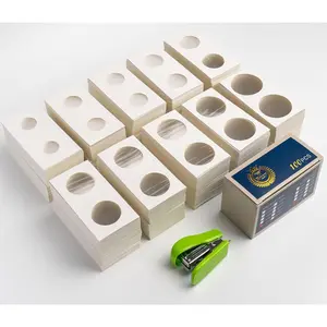 Coin Flips 10 Assorted Sizes 1000Pcs Coin Holders for Collectors Coin Collection Supplies Include A Mini Stapler Cardboard Coin Flips for Coin Collection