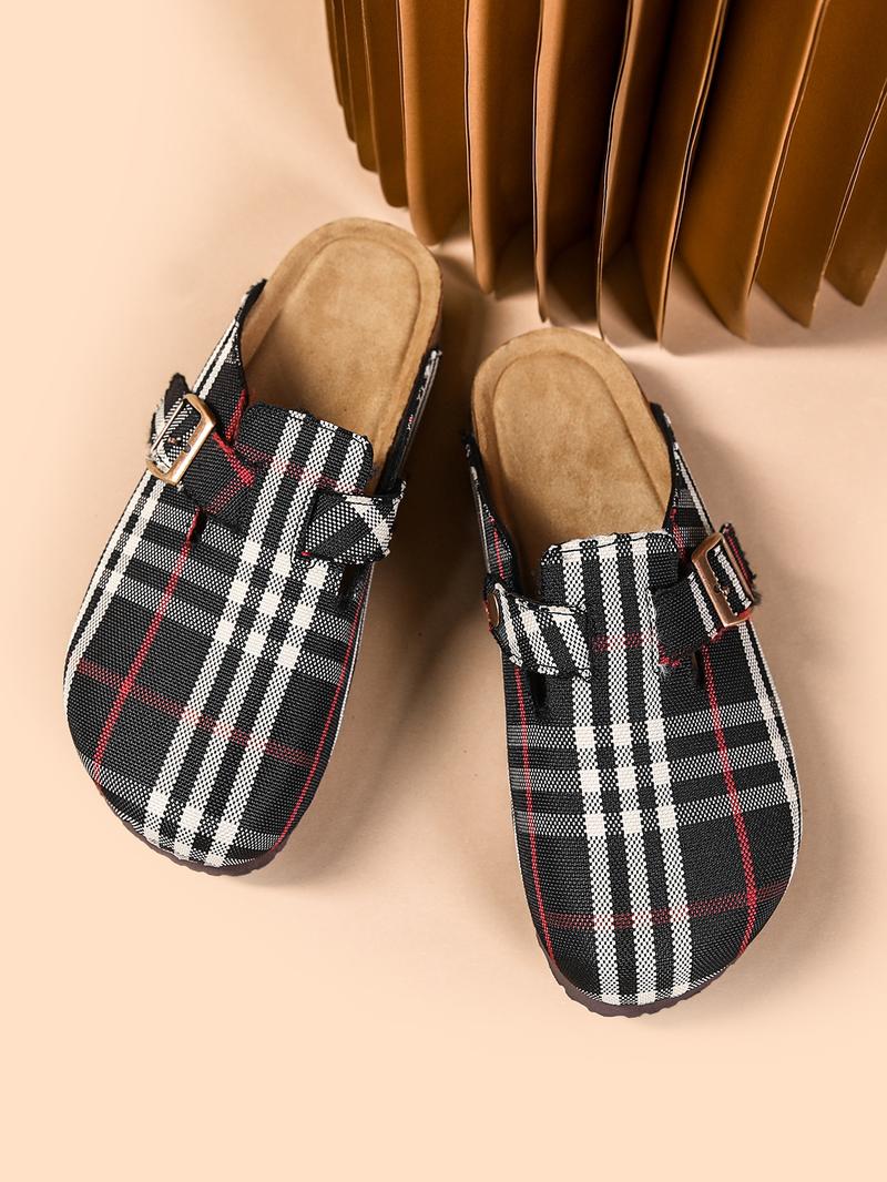 Unisex Soft Wood Insole Slippers, Round Toe Design, Adjustable Buckle, Comfortable for Men and Women, Classic All-Season Outdoor Beach Shoes, Casual Shoes Clogs