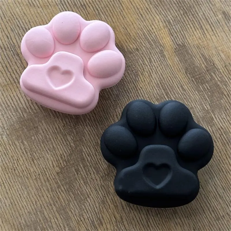 3D Cute Silicone Cat Paw Griptok Cellphone Accessory - Universal Fit Phone Holder, Finger Ring Support, Mobile Stand Mount for iPhone, Samsung Foldable Devices