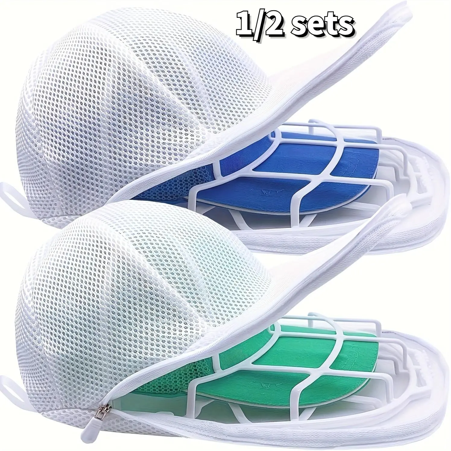 Durable Hat Washing Basket with Mesh Bag, Baseball Cap Cleaning Cage, Hat Protection Washer, Laundry Bag, Convenient and Long-Lasting, Hat Maintenance