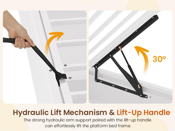 Hasuit Corner Twin Lift Up Storage Bed Frame with Charging Station & LED Lights, Twin Day Bed with Upholstered Headboard and Bookcase, Corner Beds with Hydraulic for Kids Teens Guests