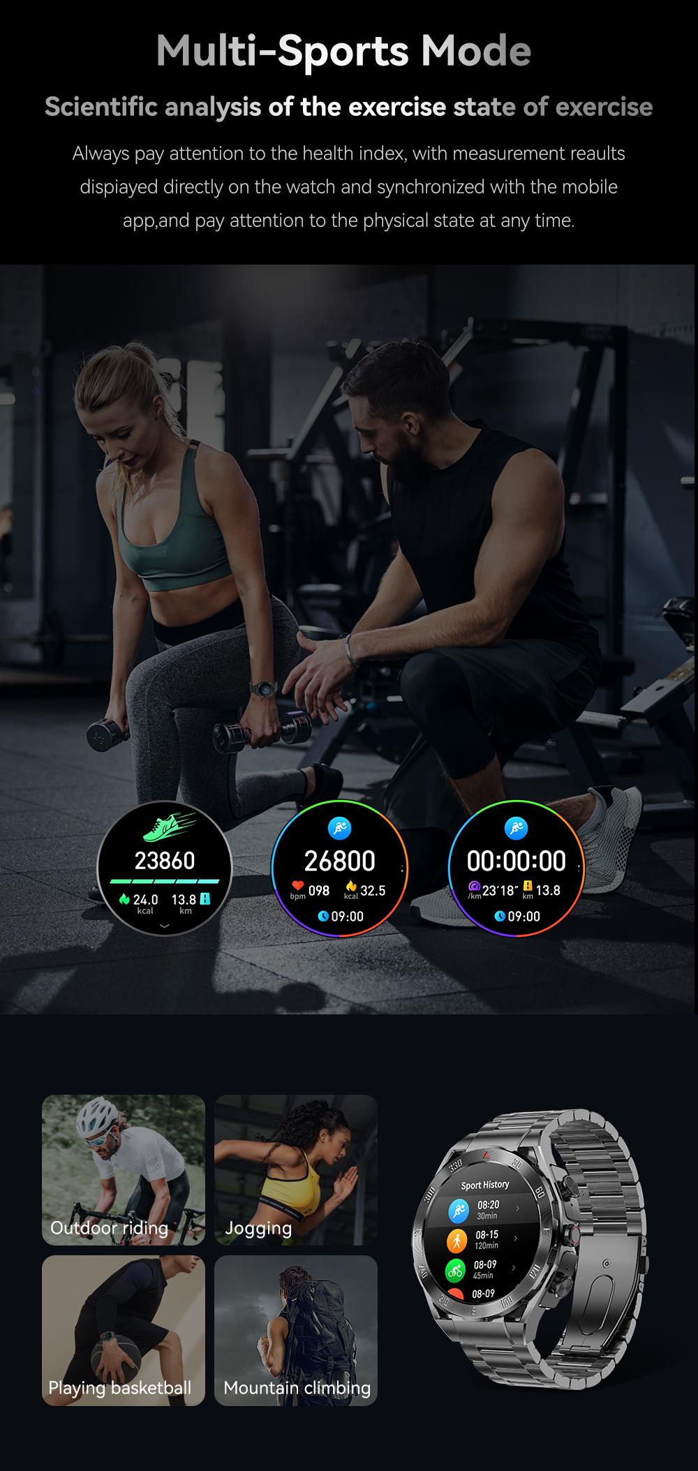 F33 Business Smart Watch with Earbuds 1.43 Inch AMOLED HD Display Bluetooth Calling Health Tracking Long Battery Life