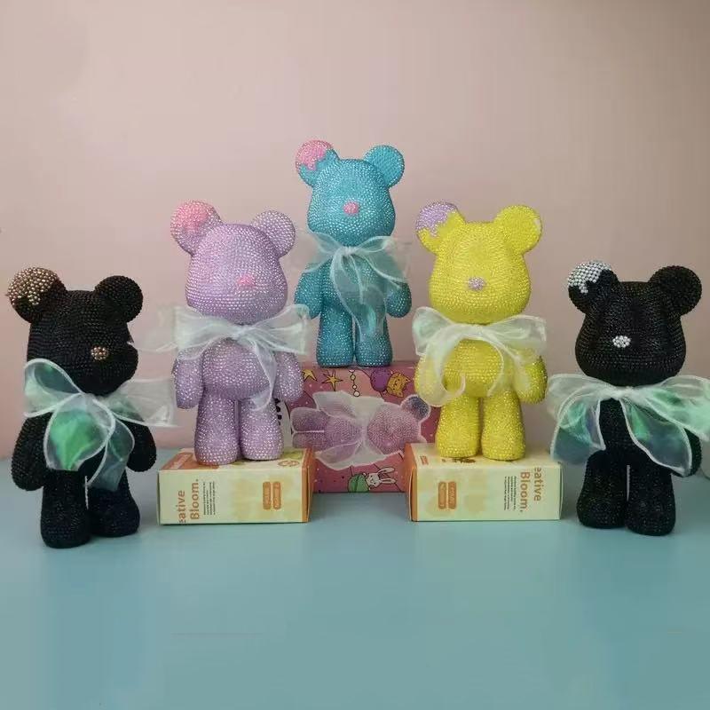 Shimmering DIY Rhinestone Bear, Resin Craft, Handicraft, Handmade Crafts, Perfect for Valentine's Day and Christmas Gifts, Kids' Gift, Enhances Manual Skills