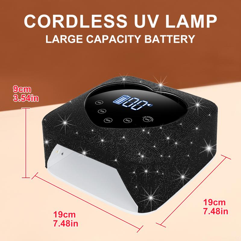 72W cordless rechargeable nail lamp UV LED nail lamp with 30 LED beads rechargeable nail gel dryer  with 5 timing settings  nail salon nail art nail care Manicure Cutics