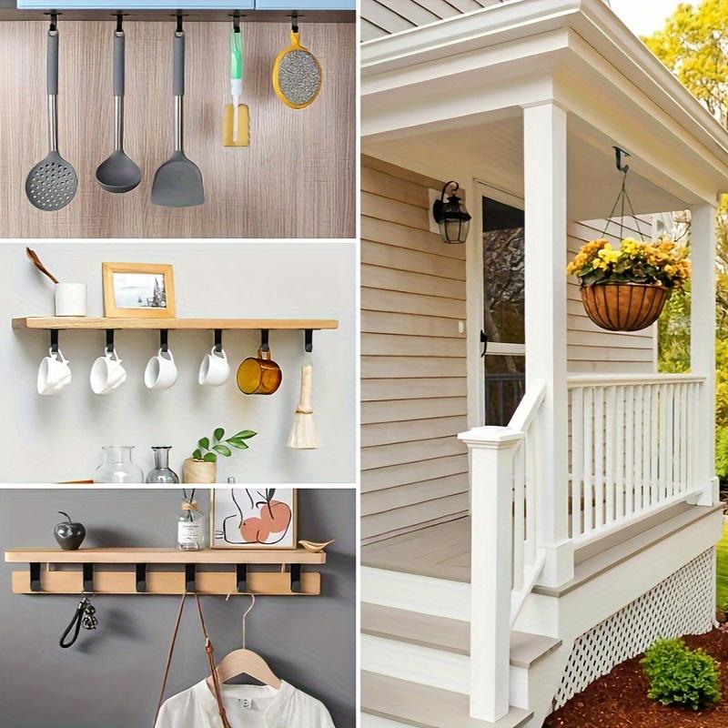 4pcs Contemporary Metal Ceiling Hooks, Under-Shelf Towel/Robe Clothes Hangers, Heavy-Duty Coat Hooks For Bathroom, Kitchen Cabinet, And Garage, Easy To Install