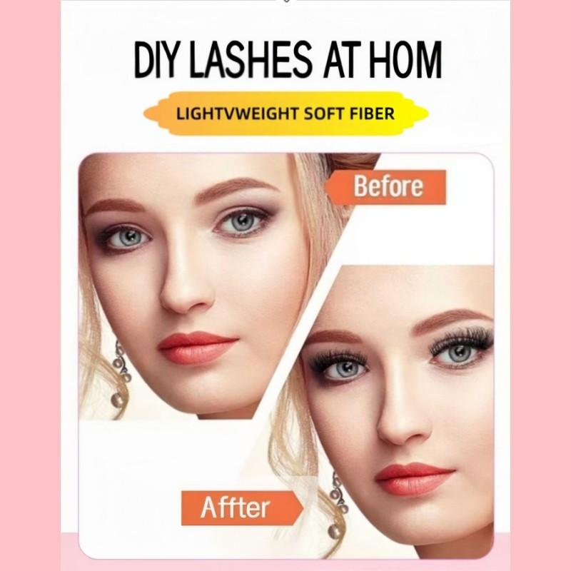 Natural Eyelash Clusters Mixed Lengths 8-16mm, Thin Soft Design, Suitable for DIY False Lashes, Enhance Eye Charm, Made in China