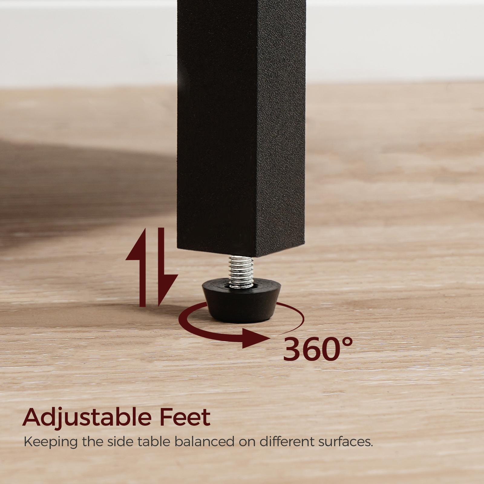 MAHANCRIS Small End Table with Charging Station, Nightstand with USB Ports and Outlet, Wooden Bedside Table for Small Space, Living Room, Bedroom, Rustic Brown