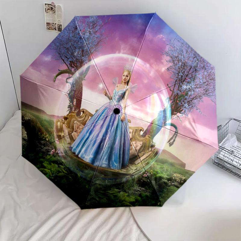 Cinderella Bubble Printed New Universal Umbrella, Automatic Folding Umbrella, Portable Foldable Design Travel Umbrella, Outdoor Umbrella, Black Friday, Christmas, Birthday Gift E1225