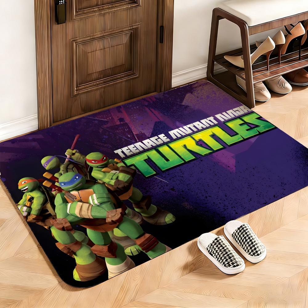Action Ninja Turtles Floor Mat This soft flannel mat provides a cozy Soft flannel mat with quick water absorption, non-slip and durable. Easy to clean, ideal for bathroom and entryway use.