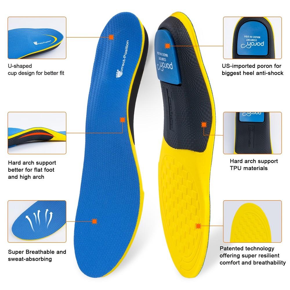 Arch Support Insoles, Flat Foot Correction Inserts, Replacement Shoe Pads for Sports Shoes, Casual Shoes, Comfortable and Durable