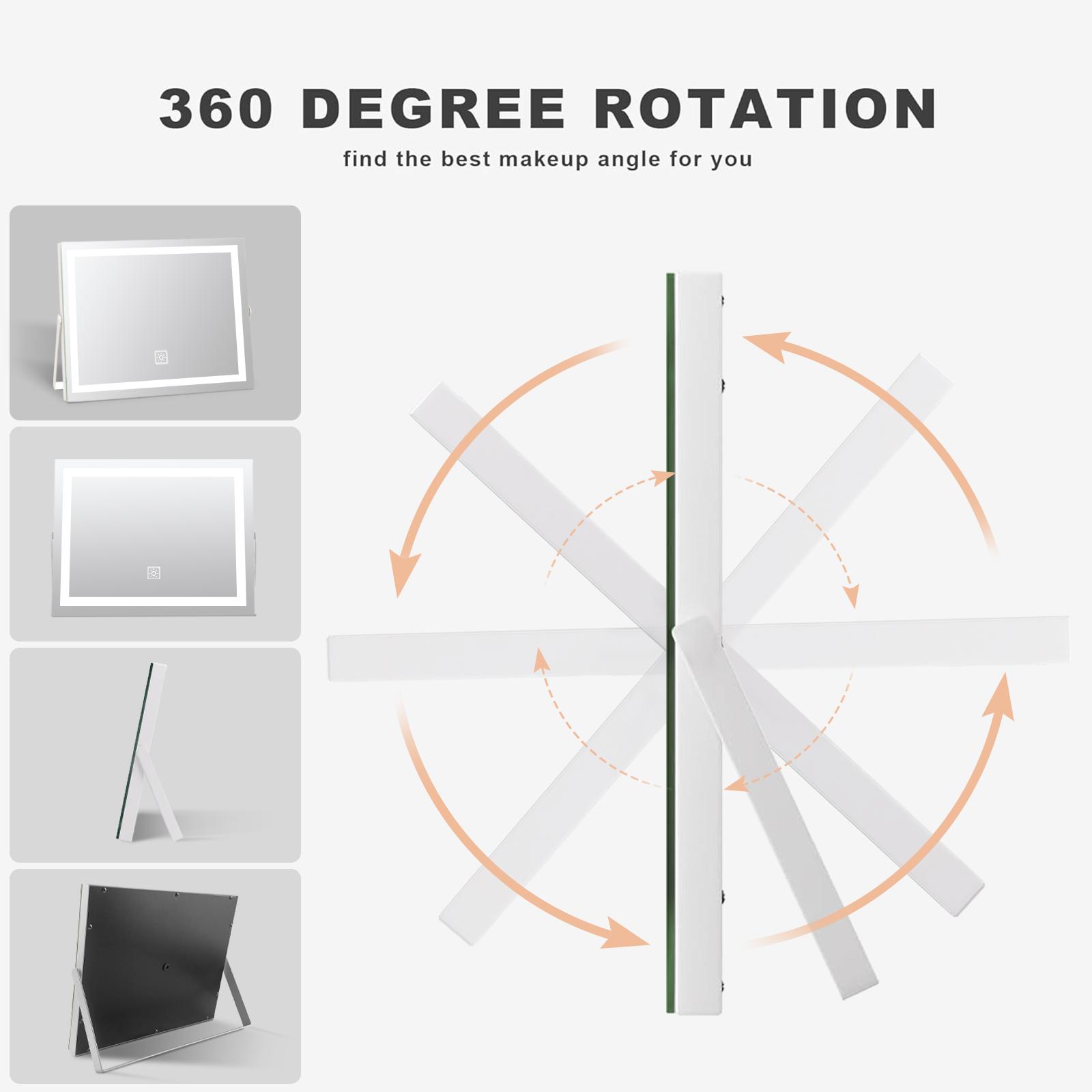 Smart LED Vanity Mirror with Lights – Lighted Makeup Mirror with Detachable 10X Magnification, 3 Color Modes & Stepless Dimming, 360° Rotation – Perfect for Women & Girls – Wedding & Birthday Gift