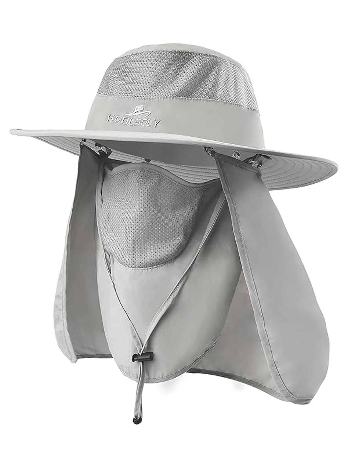 Outdoor UV Sun Protection Wide Brim Fishing Cap with Removable Flap