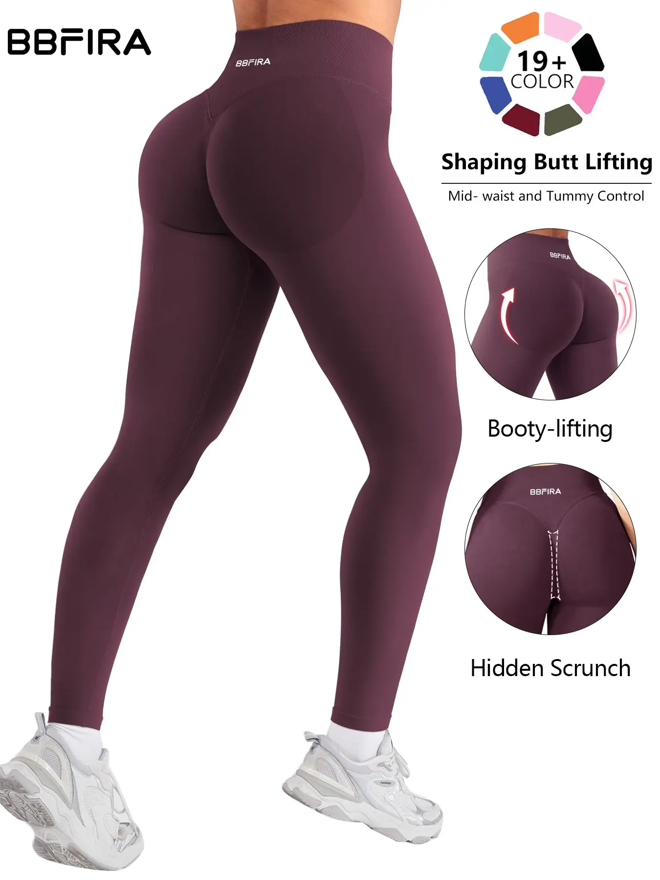 BBFIRA Hidden Scrunch Seamless Workout Gym Leggings for Women,Butt Lifting Leggings for Women Seamless Workout Leggings，  Workout, Tummy Control, Booty Lifting, Pants, Yoga, Leggings,  Squat proof, No Front Seam, Mid low waist, Tummy control, Glute conto