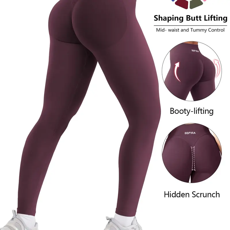 BBFIRA Hidden Scrunch Seamless Workout Gym Leggings for Women,Butt Lifting Leggings for Women Seamless Workout Leggings，  Workout, Tummy Control, Booty Lifting, Pants, Yoga, Leggings,  Squat proof, No Front Seam, Mid low waist, Tummy control, Glute conto