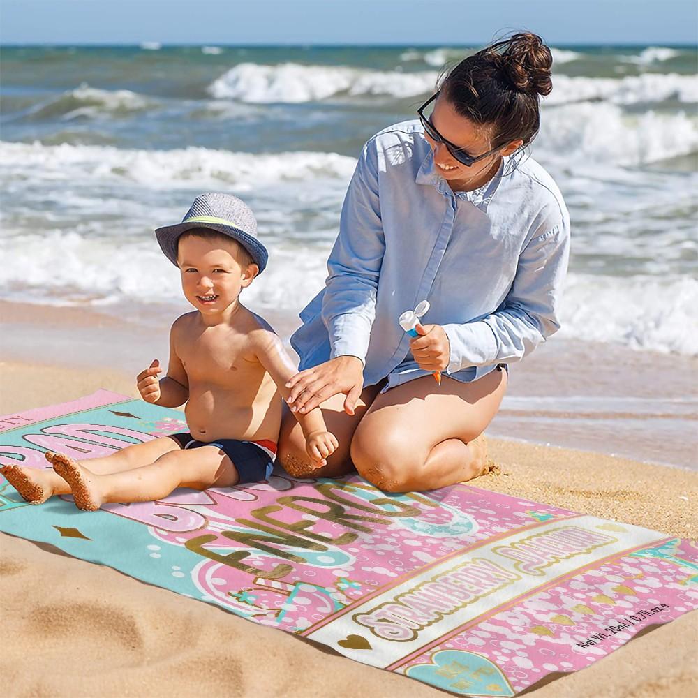 Bad B*tch Energy Beach Towel, Oversized Cute Print Pool Towel, Quick Dry Sand Free Camping Towel, Soft Absorbent Bath Towel Blanket, Summer Beach Pool Essential, Perfect Travel Gift