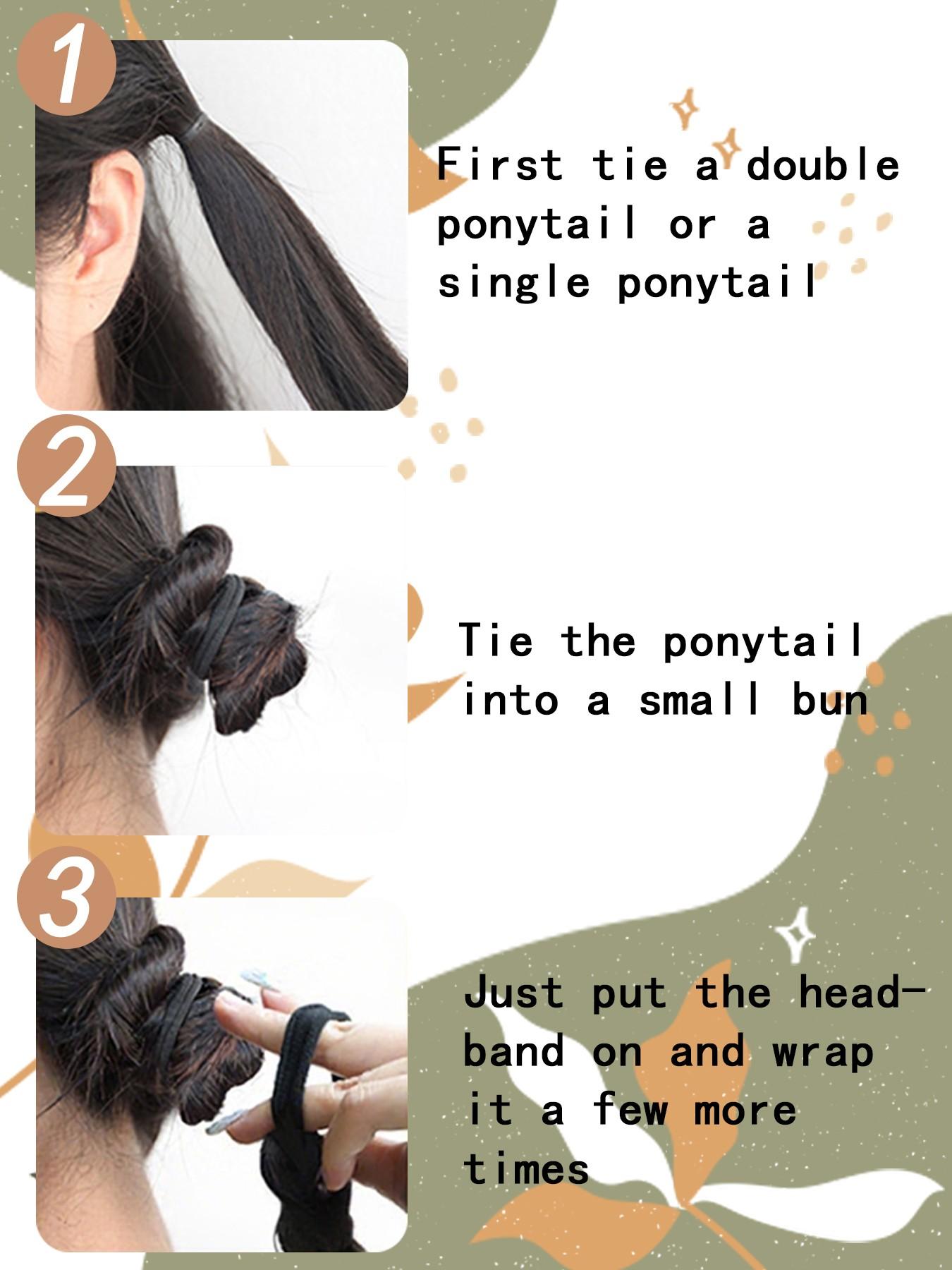 Synthetic Braided Ponytail Extensions, Boxing Braid Wraparound Ponytail, 28 Inch Three Strand Hair Extension, Elastic Hair Tie