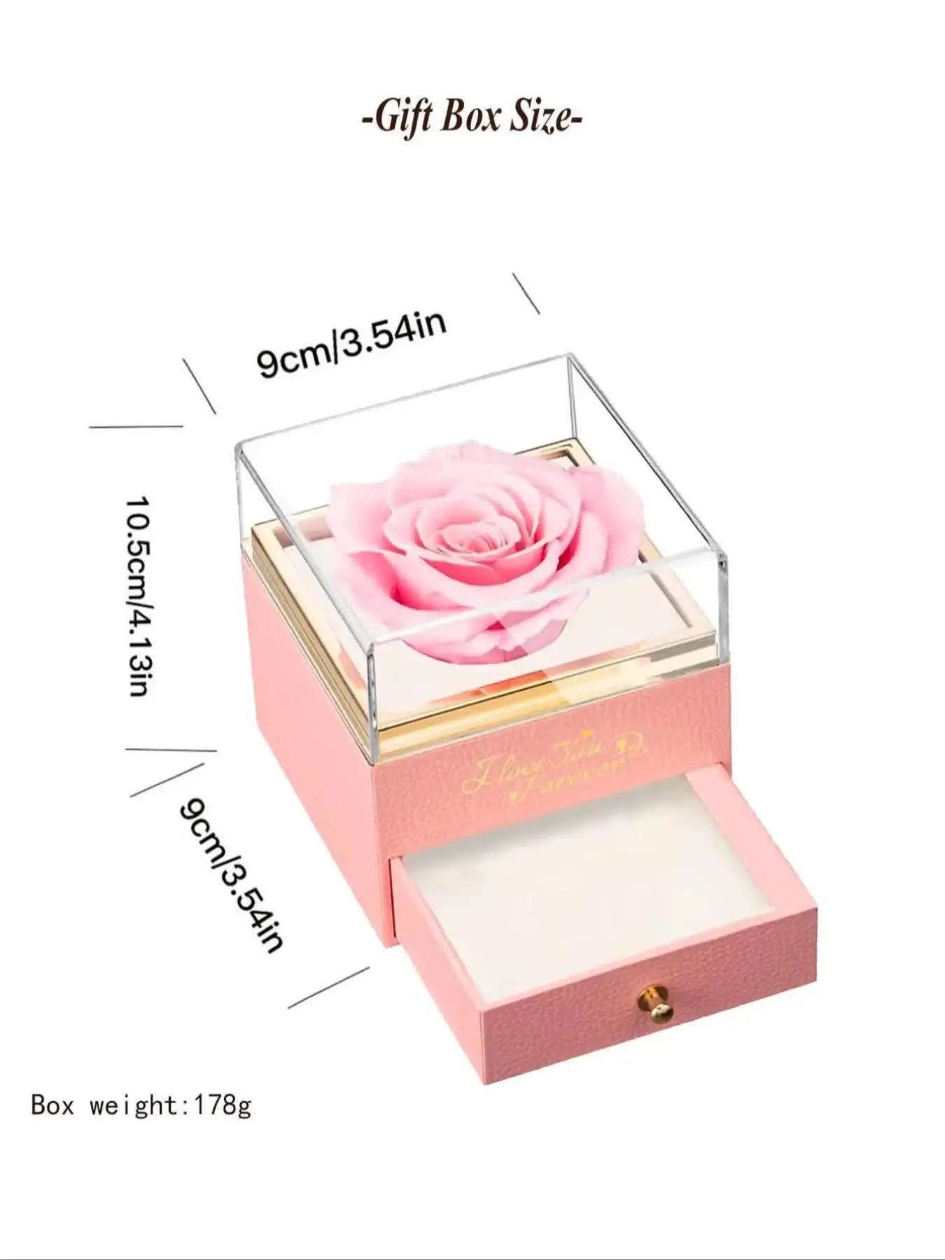 Women's heart-shaped infinity pendant necklace and rose gift box set, pendant engraved with 'I love you forever', stylish Mother's Day and Valentine's Day gift, women's jewelry gift, women's necklace, a gift for the most loved family members and lovers.