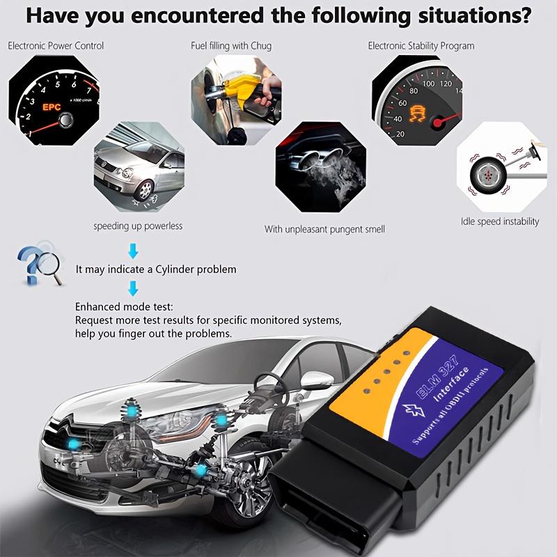 Wireless Obd2 Scanner, Car Diagnostic Scanner, Full System Scan & Emission Test, Real-Time Data Analysis Via Android & iOS, No Battery Needed, Durable Design