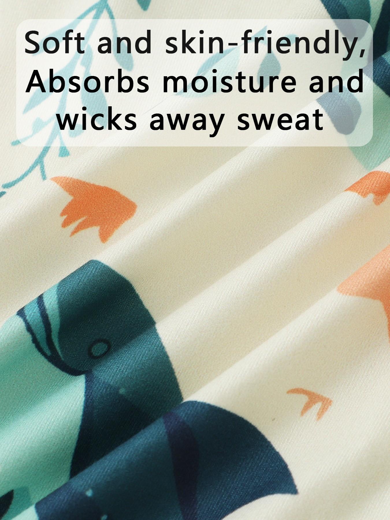 4-piece marine-style men's underwear | Marine life print pattern | Soft and well-shaped