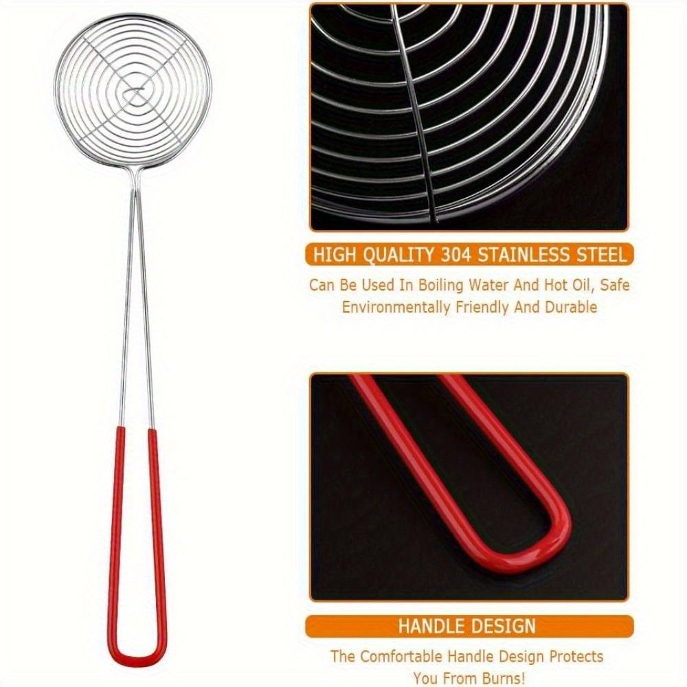Small Stainless Steel Filter Spoon Set, Small Wire Separator Strainer with Handle, Handle Kitchen Utensils, 2 Piece