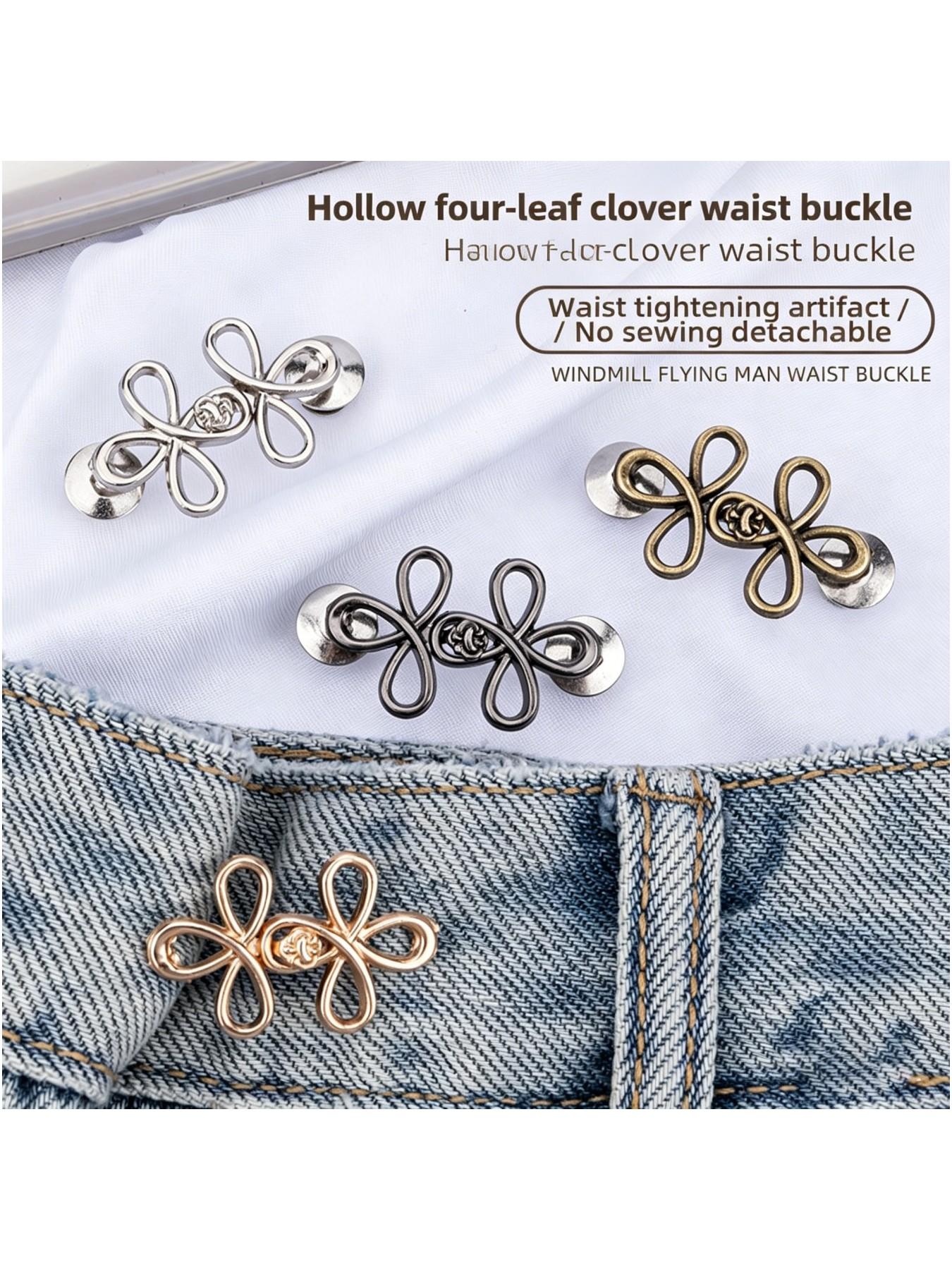 Luck Knot Design Waist Button,  4 Counts/set  Detachable No-sew Waist Button, Fashionable Clothes Accessories for Women & Men