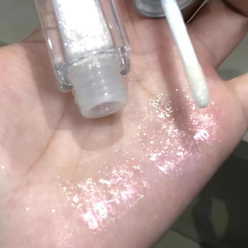 Shimmering Glitter Lip Gloss, Radiant Metallic Pearl Finish, Shiny Makeup Effect with Long-Lasting, Non-Sticky Formula, Suitable for All Skin Types