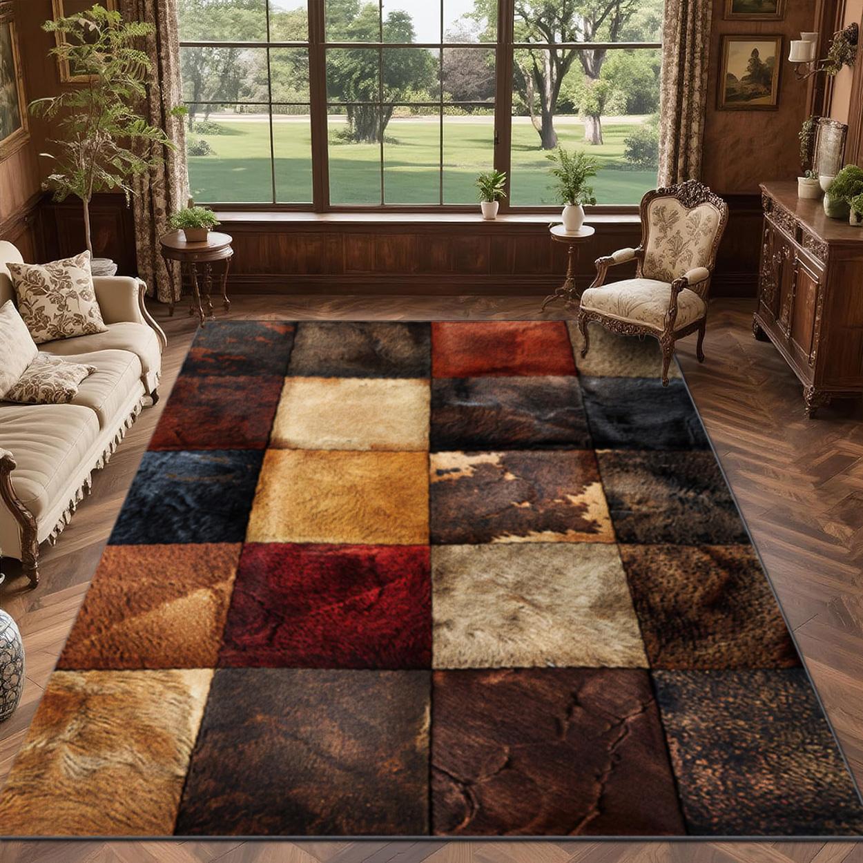 Velvet soft and comfortable patterned printed carpet, suitable for multiple scenarios, available in various sizes, soft and non-shedding, Boho area rug, Modern abstract rug, Geometric pattern rug, Home decorative rug, Boho rugs