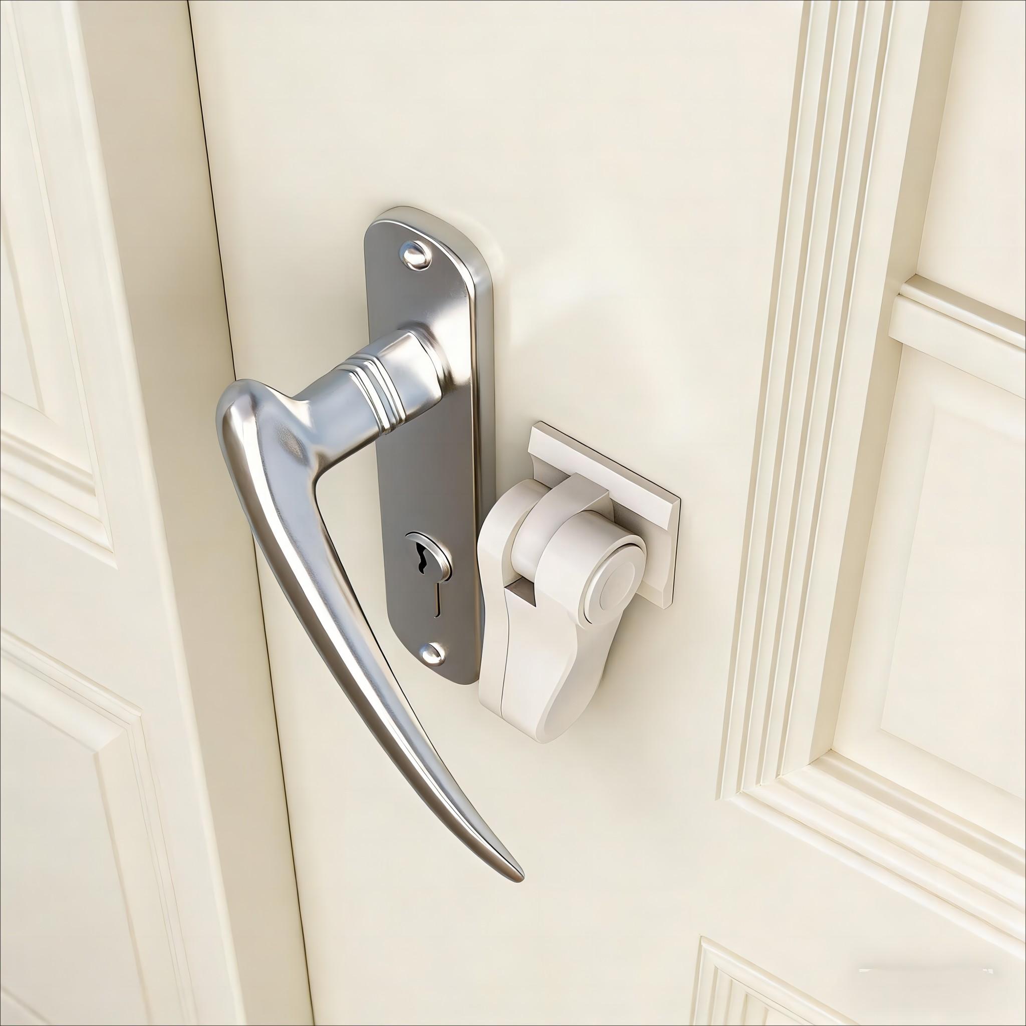 Single Door Handle Safety Lock, Pure Color Door Handle Lock, Home Decor Door Handle Lock, Bedroom Accessories, Secure and Stylish