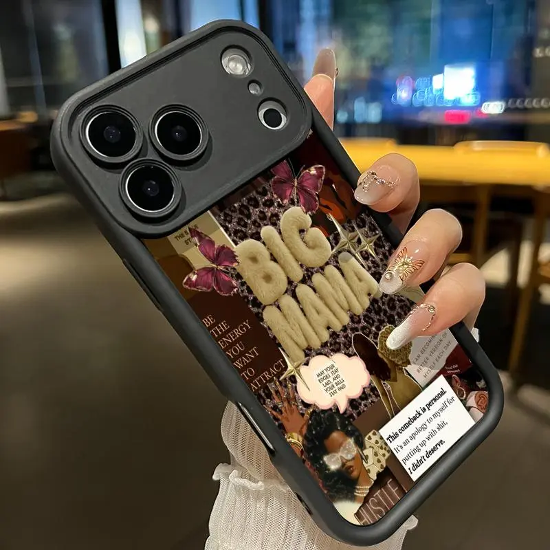 Silicone Phone Case for iPhone Series (17 Pro Max, 16 Plus, 15, 14, 13, 12, 11, Air E) - Big Mama's Empowerment Pattern, Pocket-Friendly, Shockproof Soft Shell, Durable Protection Phone Accessory, Accessories