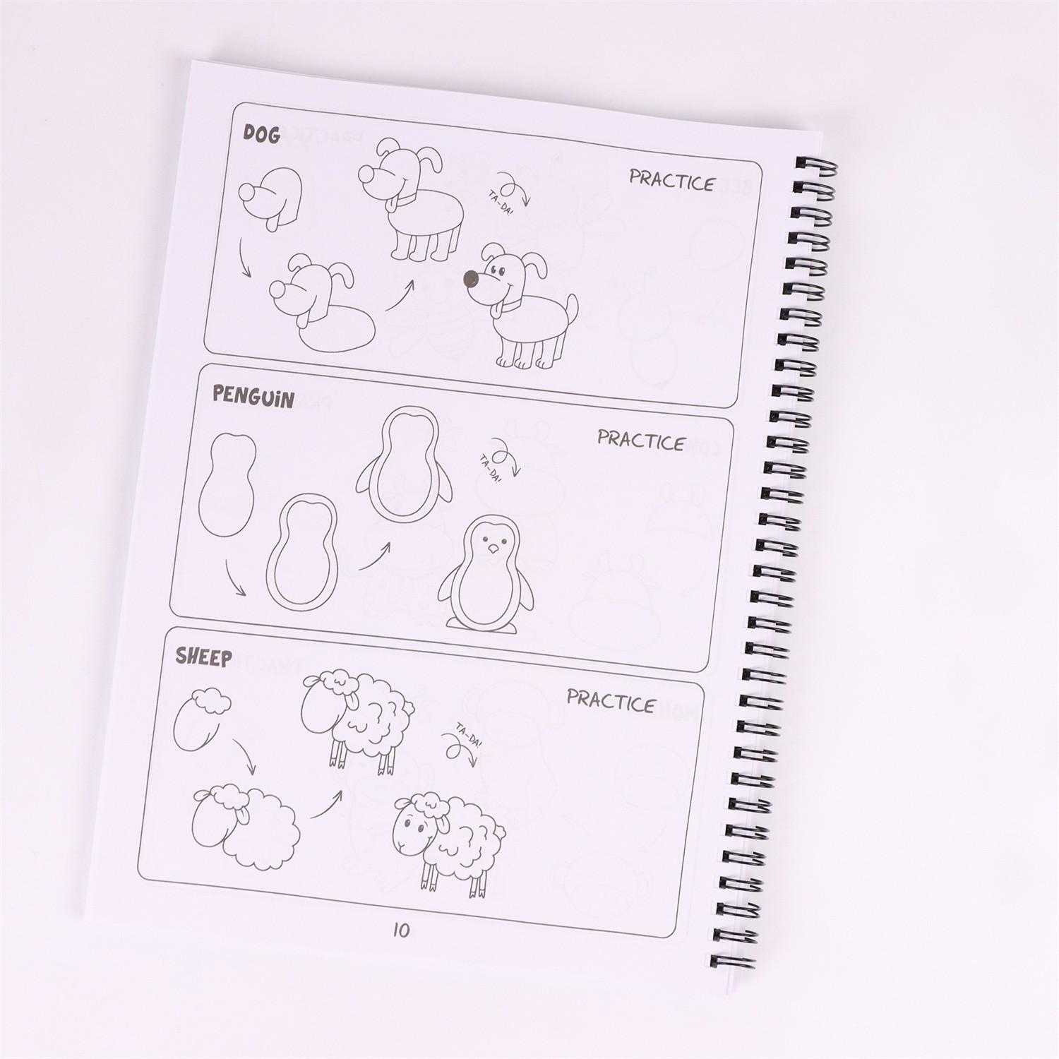 1pc Drawing Guide for Art Lovers, 300 Cute Step-By-Step Diagrams, Animals, Food, Gifts, and More Amazing Things, Hb-001 Model