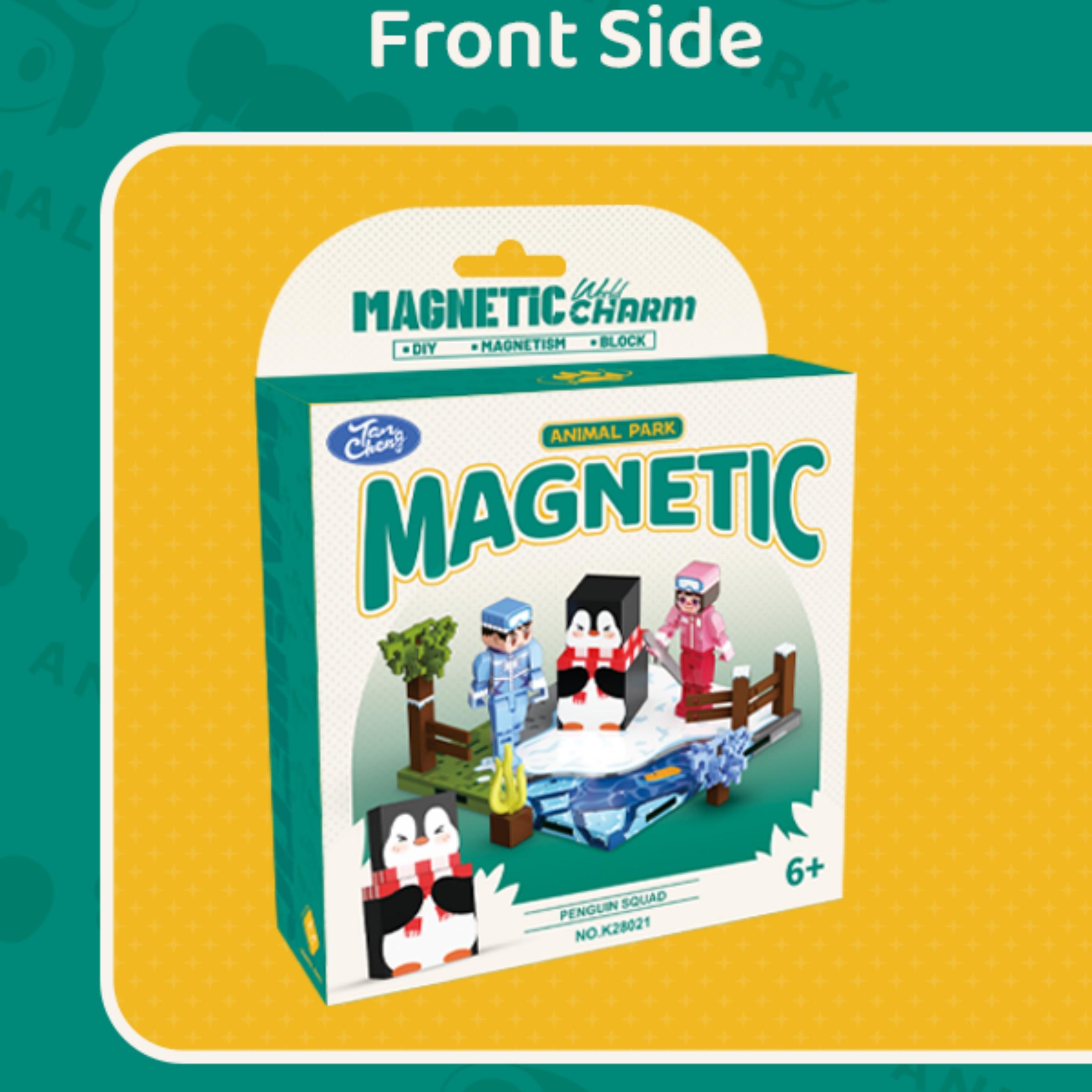 Minecraft Magnetic Building Blocks Puzzle Toy, DIY Penguin Model Kit, Educational Stem Gift for Kids & Boys, Creative Playset