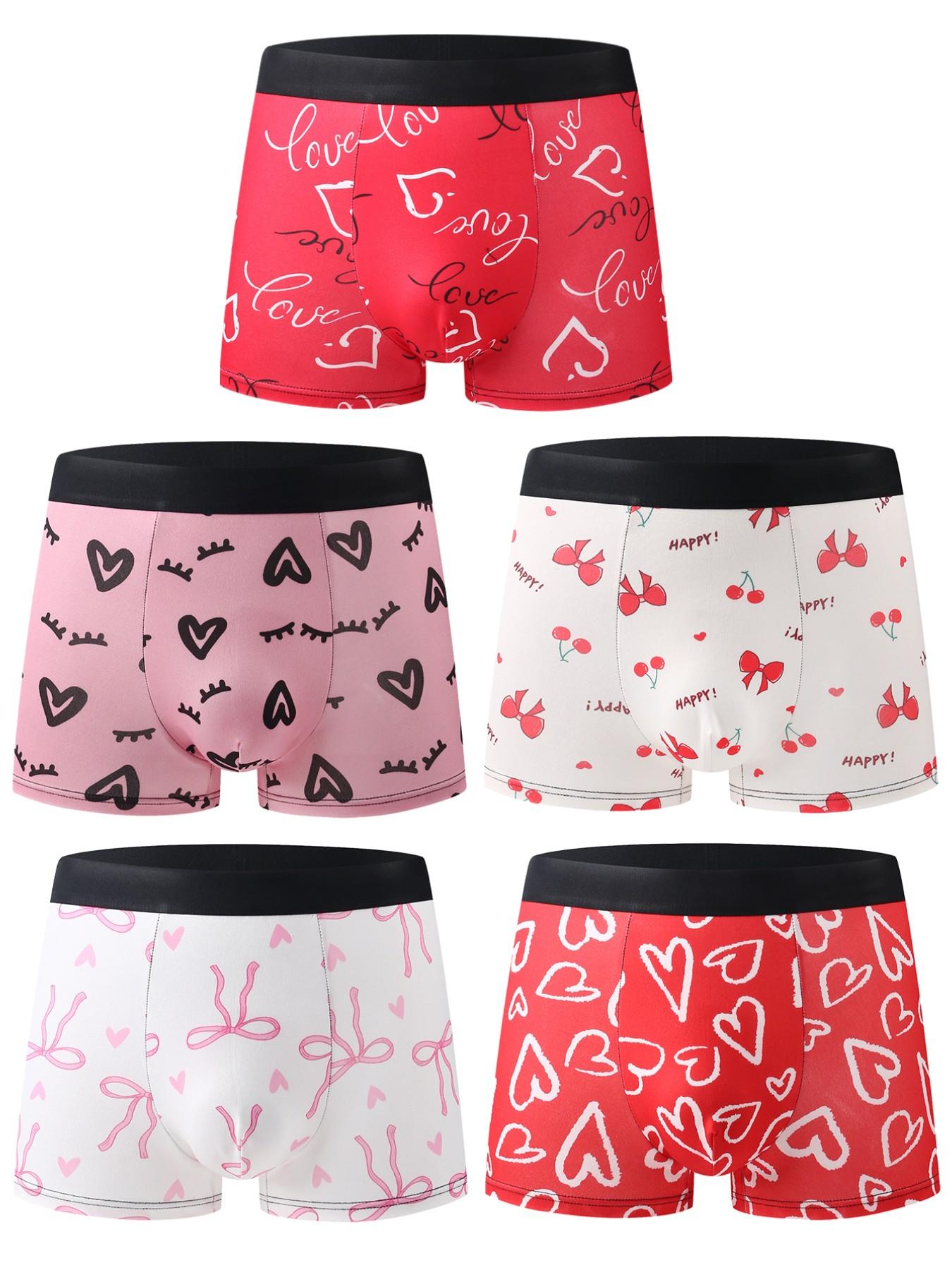 10-Pack Street Graffiti Letter Print Men's Boxer Briefs, Wide Waistband High Elasticity, Trendy Youth Casual Trunks, Geometric Pattern Mix
