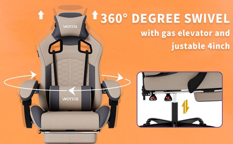 SUIKDA Gaming Chair,Ergonomic Gaming Chair High Back Office Chair with Lumbar Support and Adjustable Armrests 360° Swivel Racing Chair