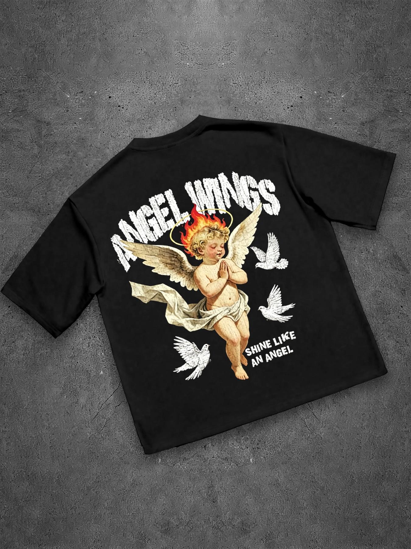 Men's Casual Short Sleeve T-Shirt, Trendy Print Design, Perfect for Friends and Family, Outdoors, Sports, Office Wear