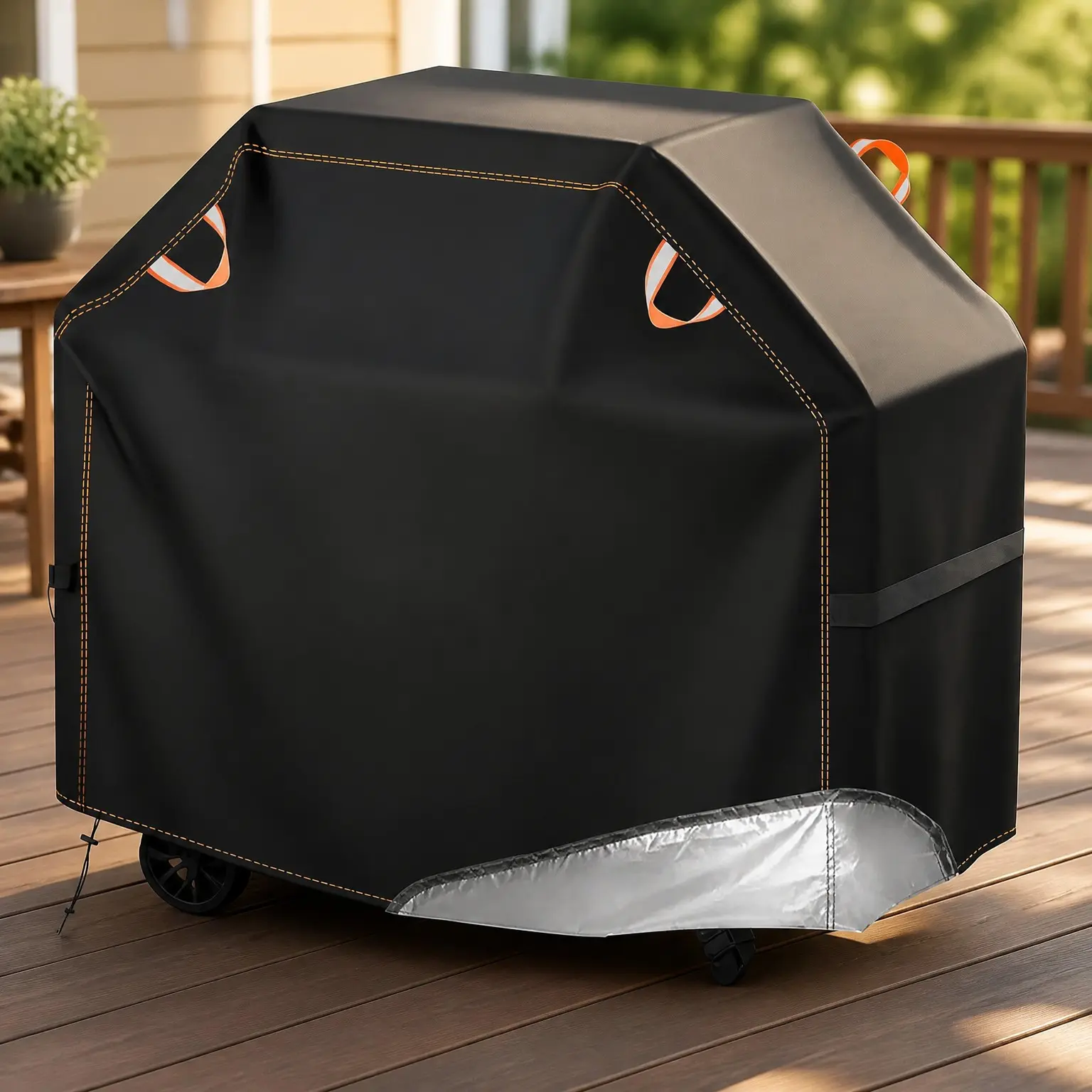 Universal 58" BBQ Grill Cover for Outdoor Grill, Waterproof, Weather Resistant, Fade Resistant Gas Grill Cover with Adjustable Double StrapsGift