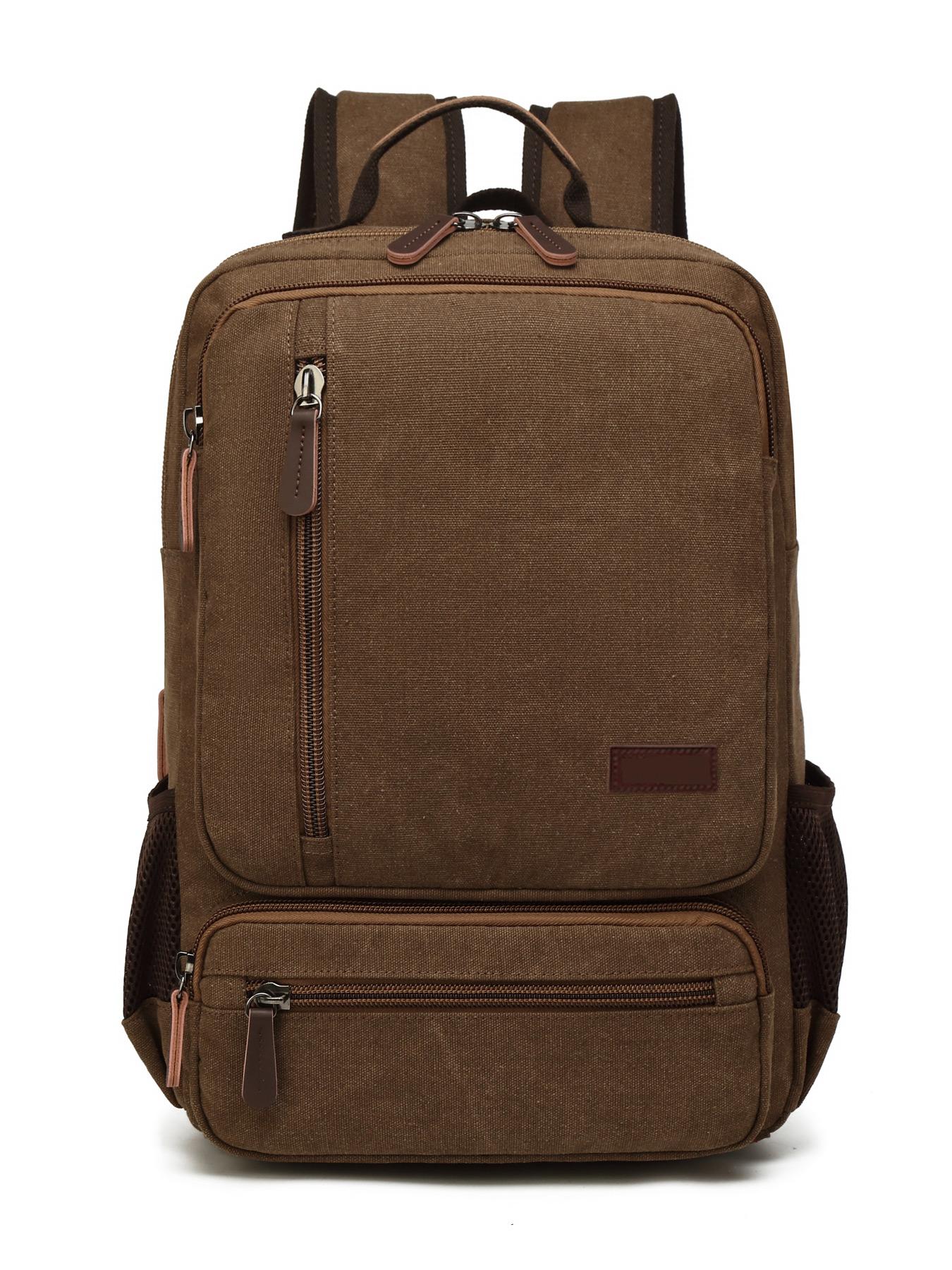 Canvas, Large Capacity, Multiple Pockets, Durable Design, Suitable for Students and Daily Use, Casual Style, Backpack for School