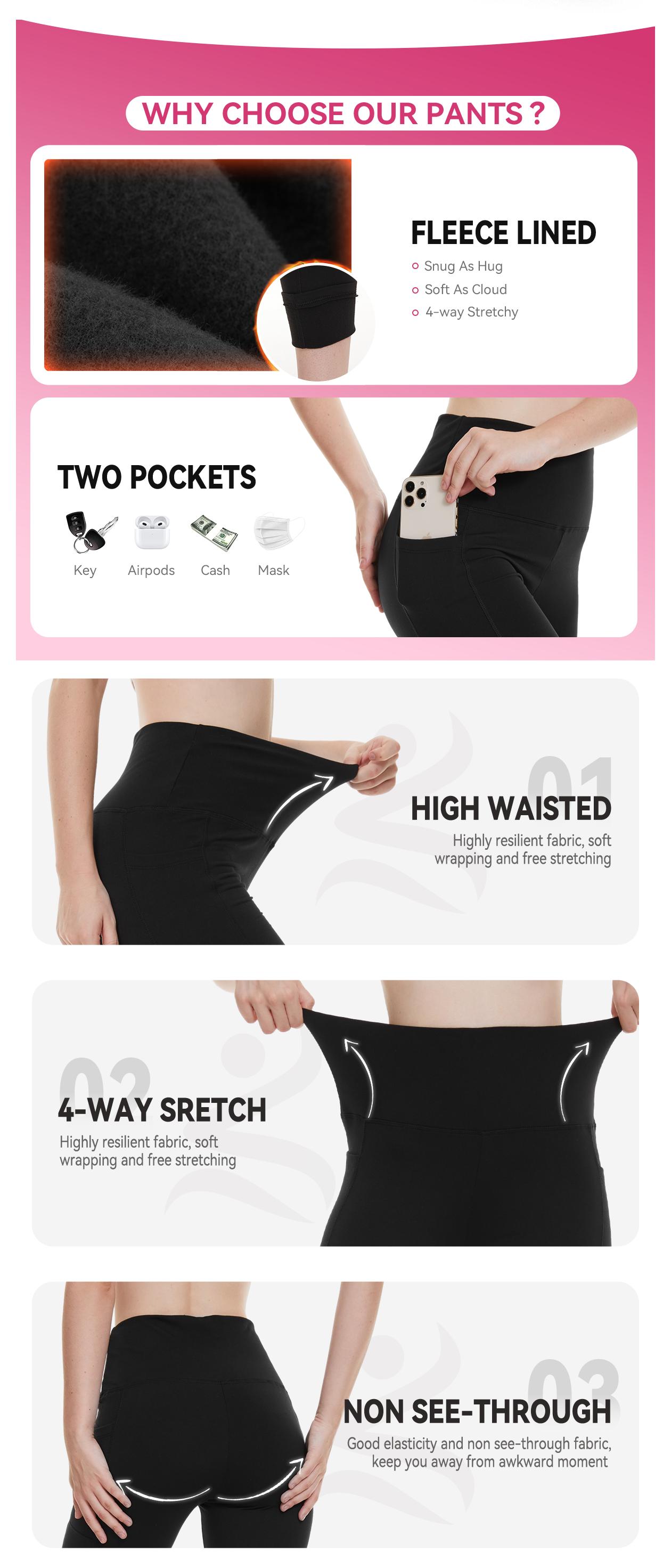 Showitty 3 Pack High Waisted Yoga Pants Winter Warm Workout Leggings