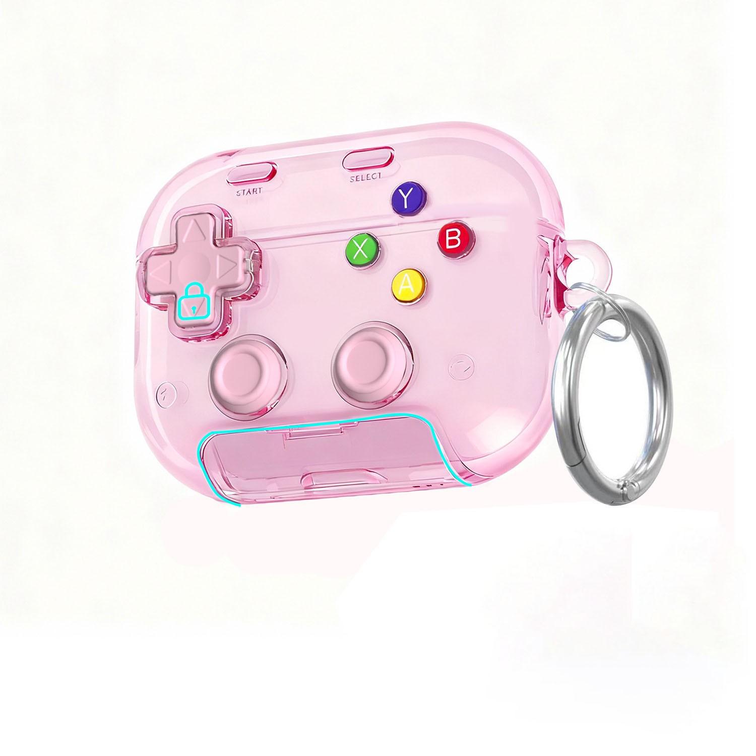 Transparent Anti-Drop Game Controller Shape Earphone Case, Shockproof Stand Protector for AirPods 3/4/pro, Trendy Personality Design