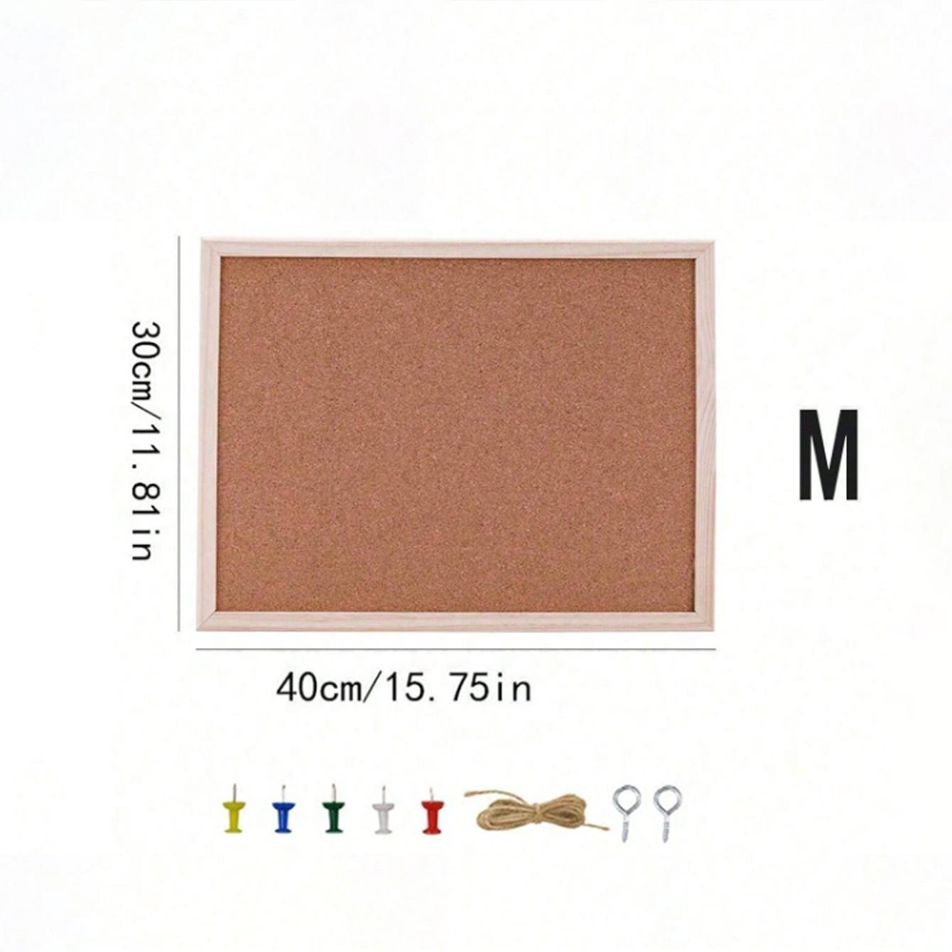 Wooden Frame Cork Board, Decorative Memo Board for Office and Home, Wall Decoration for Classroom, Message or Vision Board for School and Family