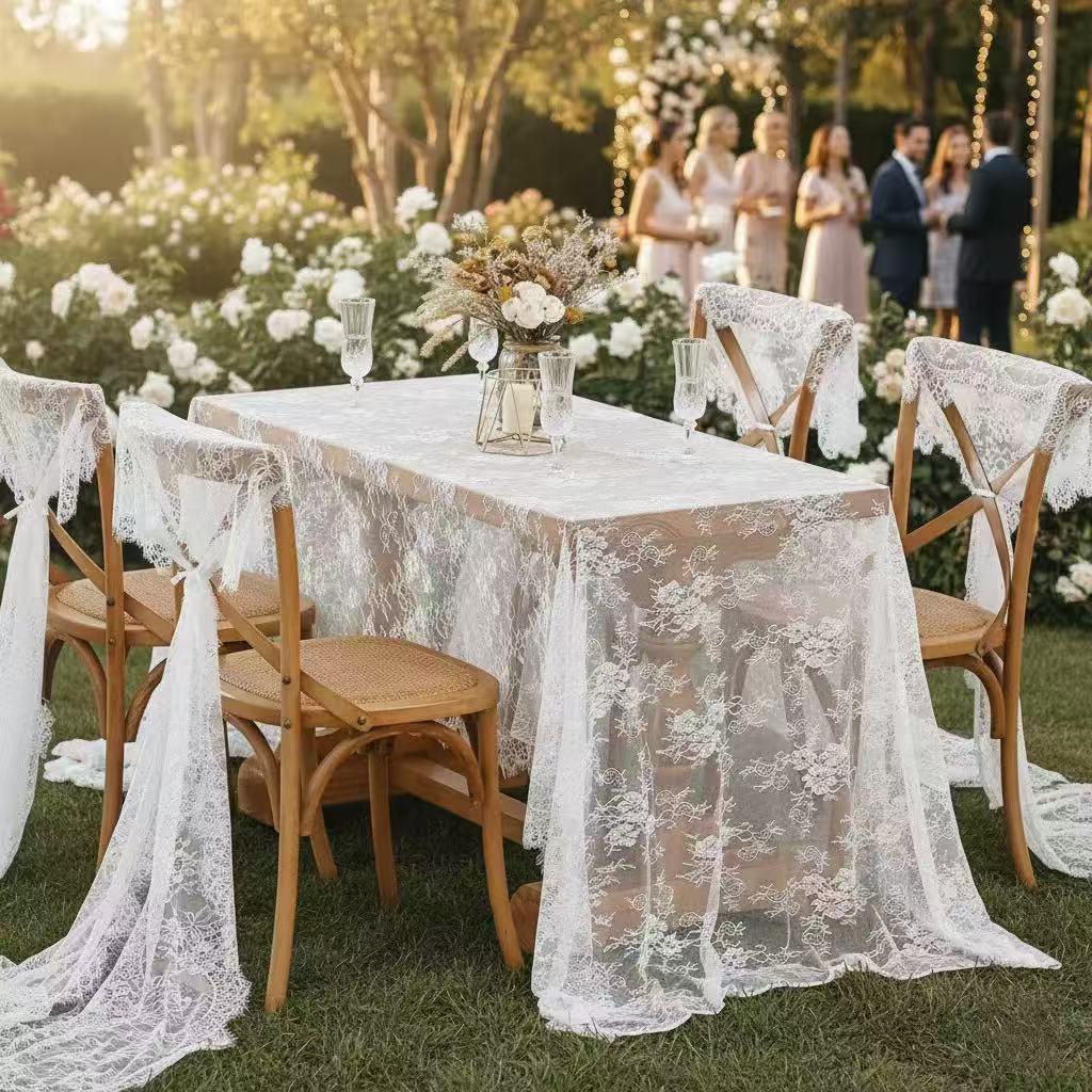 Elegant Lace Tablecloth – Thickened Soft Premium Cotton‑Blend, Autumn Hot‑Selling Style, Breathable Floral Embroidered, Perfect for Autumn Dining, Weddings, Parties, and Home Décor, Multiple Sizes