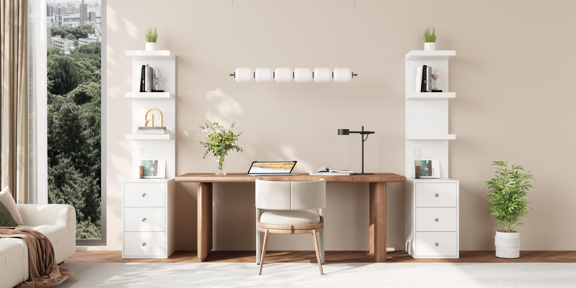 VOWNER 3 Tier Stand Shelf with 3 drawers Modern Decor Beside Table Nightstand with LED Light for Vanity Bedroom