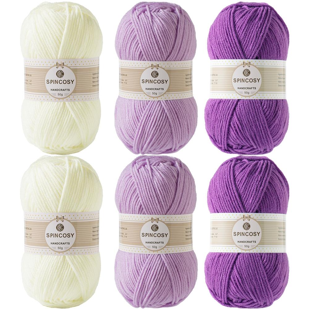 6-Pack Multicolor Acrylic Yarn, 50g Per Ball, Soft and Skin-Friendly, Ideal for Knitting Summer Clothes and Hats, DIY Gifts, Outdoor Activities