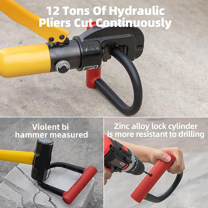 ROCKBROS Bike U Lock with Cable Heavy Duty Bicycle U Shackle 21mm U-Lock 4 ft Cable Mounting Bracket Scooter Motorcycles