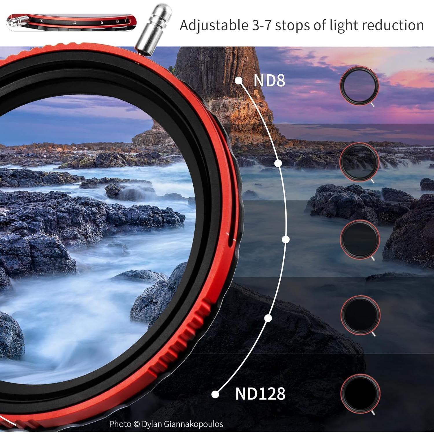 77mm Combo CPL/VND Filter Pro II Multi-Coating Circular Polarizer + Variable Neutral Density  Scratch Resistant Nano-Coating