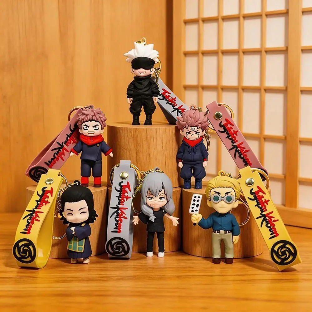 2026 New Fashion Anime Jujutsu Kaisen Gojo Satoru Doll Plush Keychain Backpack Charm Cute Figure Toy Gift For Boys Girls Cosplay