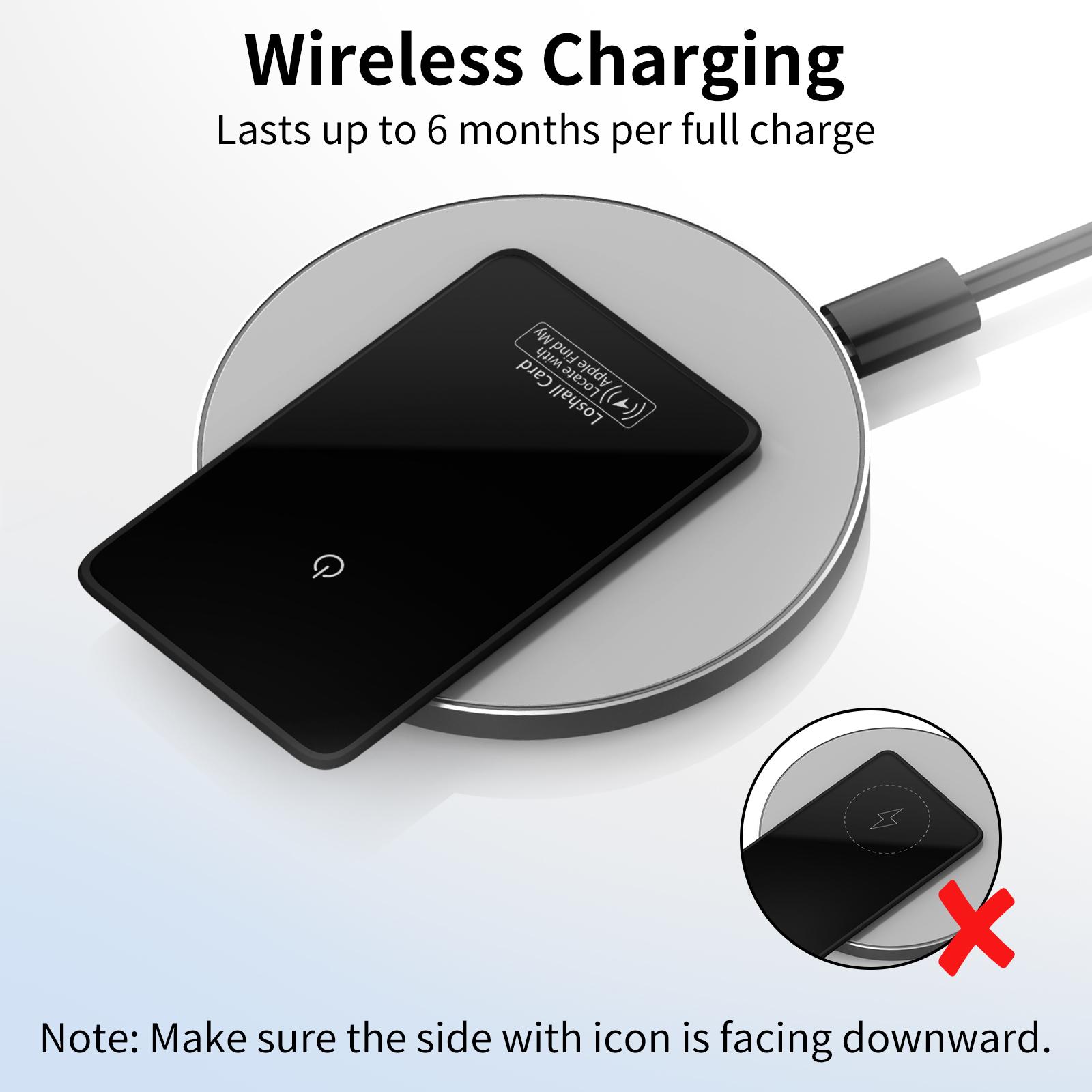 Wallet Tracker Card, 2mm Thin Item Wallet Finder Works with Apple Find My (iOS Only), Item Locator for Wallet, Luggage Tags, Passports, ID Card, Wireless Charging, IP68 Water Resistant