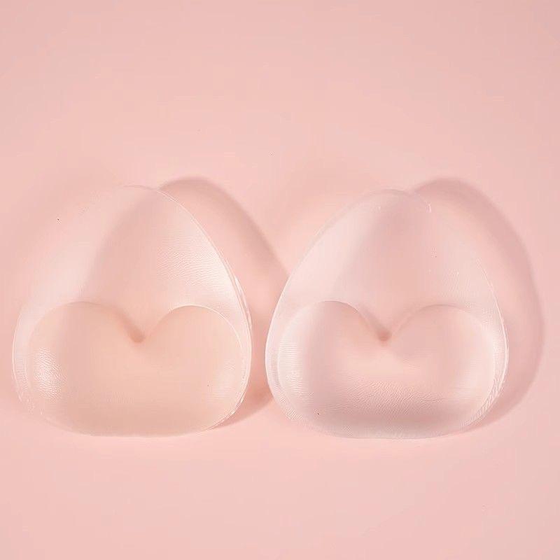 Women's triangular silicone bra inserts, push-up and waterproof, suitable for swimsuits, bikinis, sports bras, detachable