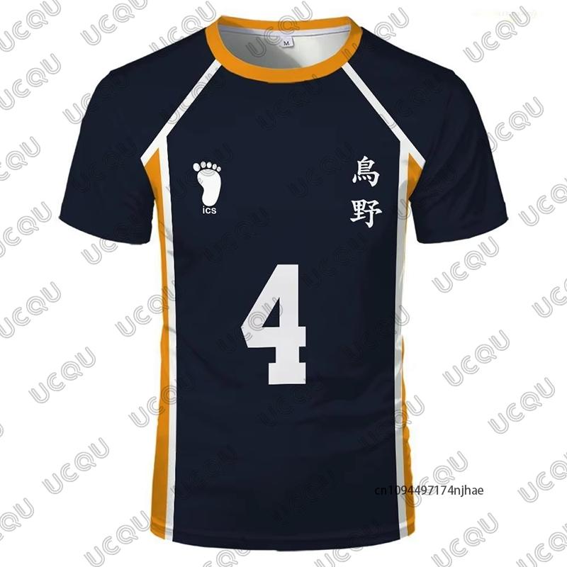 Anime Haikyuu Role Play Jersey Men's Tshirt Karasuno High School Volleyball Club Hinata Shoyo Kageyama Sports Tee Kids/Adult Top