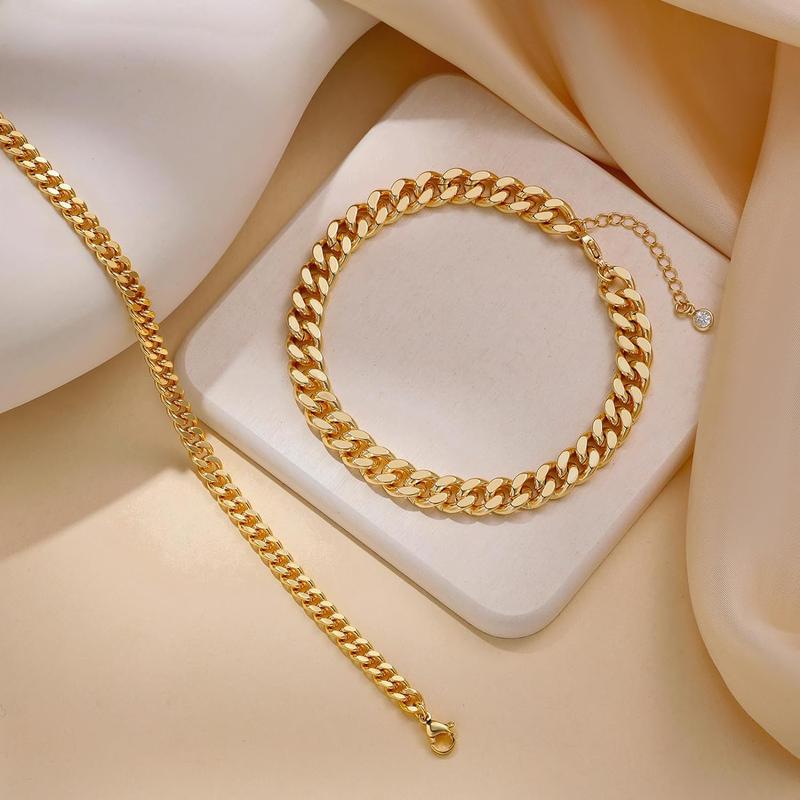 TEWIKY Ankle Bracelets For Women Waterproof Chunky Cuban Link Chain Trendy Large Layer Anklet Set Jewelry Gift for fashion For Summer Jewellery dealsforyoudays Jewlery anklet For Valentine's Day gifts